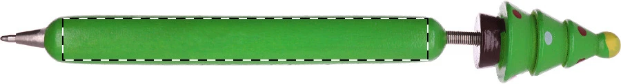 Göte guľôčkové pero, snehuliak  – green – tlačová plocha – Na telo - pre praváka