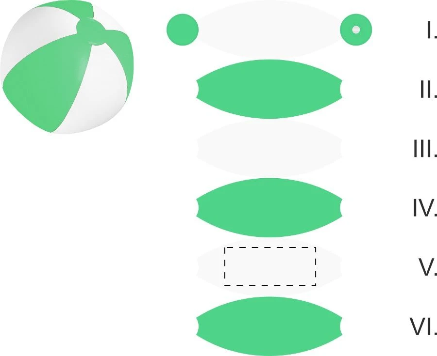 Playo plážová lopta (ø28 cm) – green – tlačová plocha – Panel 5