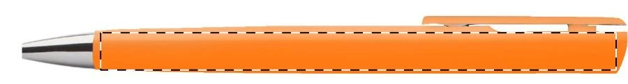 Lelogram guľôčkové pero – orange – tlačová plocha – Na telo - pre praváka