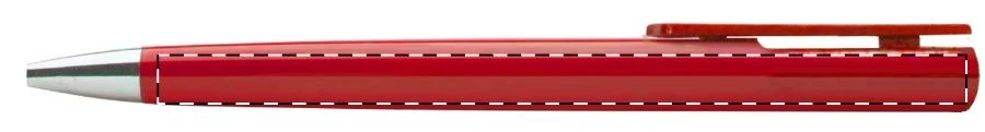 Lelogram guľôčkové pero – red – tlačová plocha – Na telo - pre praváka