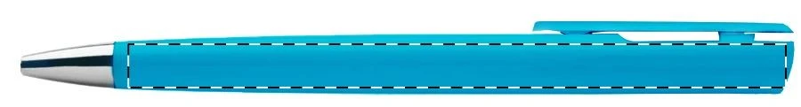 Lelogram guľôčkové pero – light blue – tlačová plocha – Na telo - pre praváka