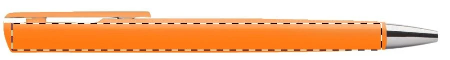 Lelogram guľôčkové pero – orange – tlačová plocha – Na telo - pre ľaváka