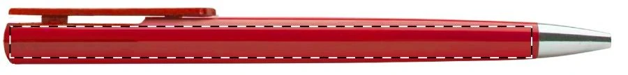 Lelogram guľôčkové pero – red – tlačová plocha – Na telo - pre ľaváka