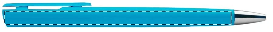 Lelogram guľôčkové pero – light blue – tlačová plocha – Na telo - pre ľaváka
