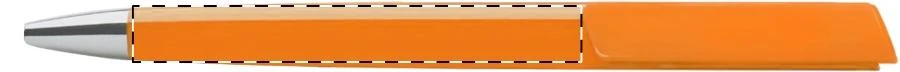 Lelogram guľôčkové pero – orange – tlačová plocha – Na telo v línii s klipom