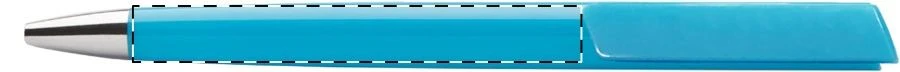 Lelogram guľôčkové pero – light blue – tlačová plocha – Na telo v línii s klipom