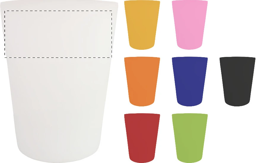 CreaCup Mini termo hrnček na zákazku – blue – tlačová plocha – Predná strana