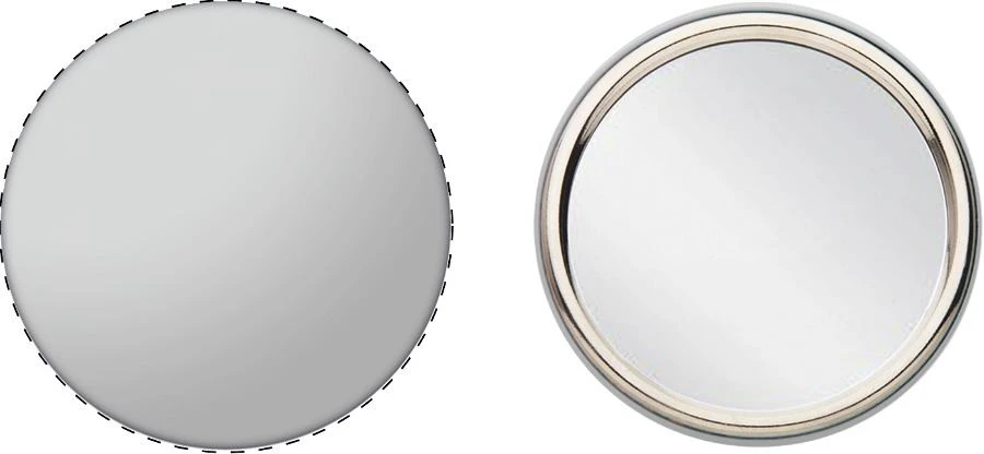 BeautyBadge kapesní zrcátko – silver – tlačová plocha – Papierová vložka