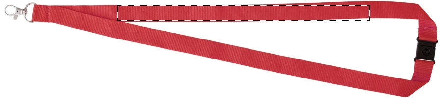 Savent šnúrka na krk – red – tlačová plocha – Ľavá stuha - predná strana