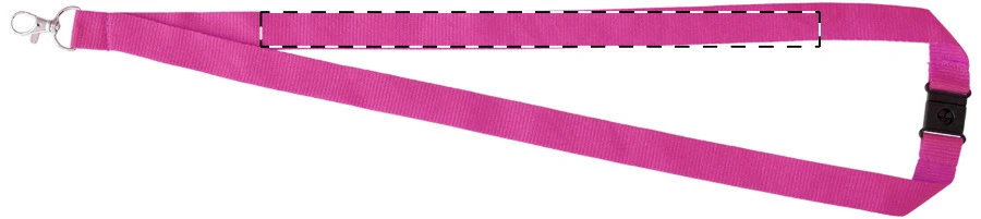 Savent šnúrka na krk – pink – tlačová plocha – Ľavá stuha - predná strana