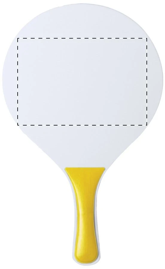 Evira plážový tenis – žltá – tlačová plocha – Raketa 1 - predná strana