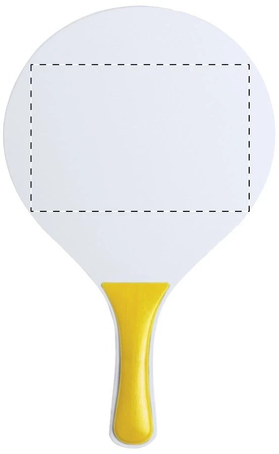 Evira plážový tenis – žltá – tlačová plocha – Raketa 2 - zadná strana