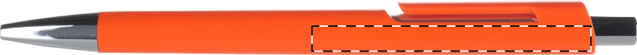 Insta guľôčkové pero – orange – tlačová plocha – Pod klipom - pre praváka