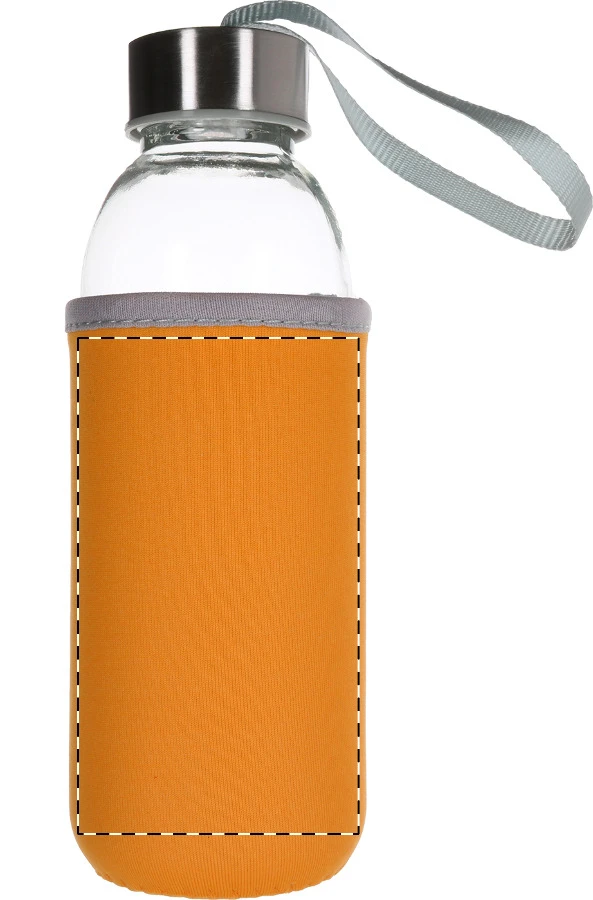 Ganga sklenená flaša – orange – tlačová plocha – Predná strana puzdra