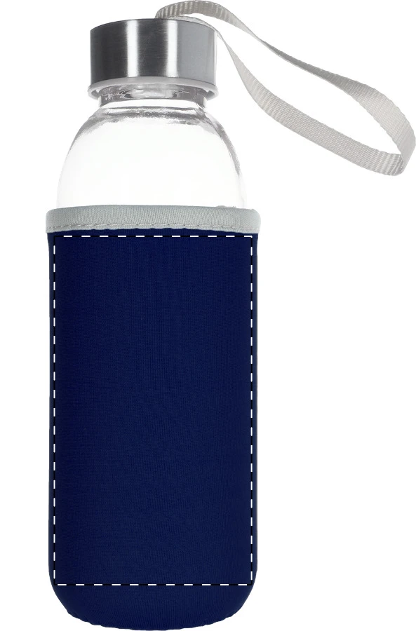 Ganga sklenená flaša – dark blue – tlačová plocha – Predná strana puzdra
