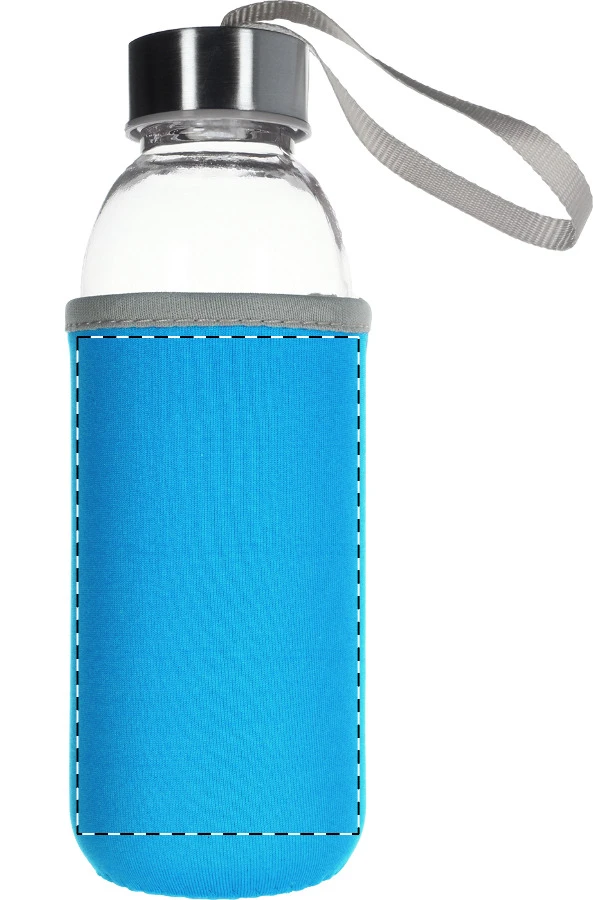 Ganga sklenená flaša – light blue – tlačová plocha – Predná strana puzdra