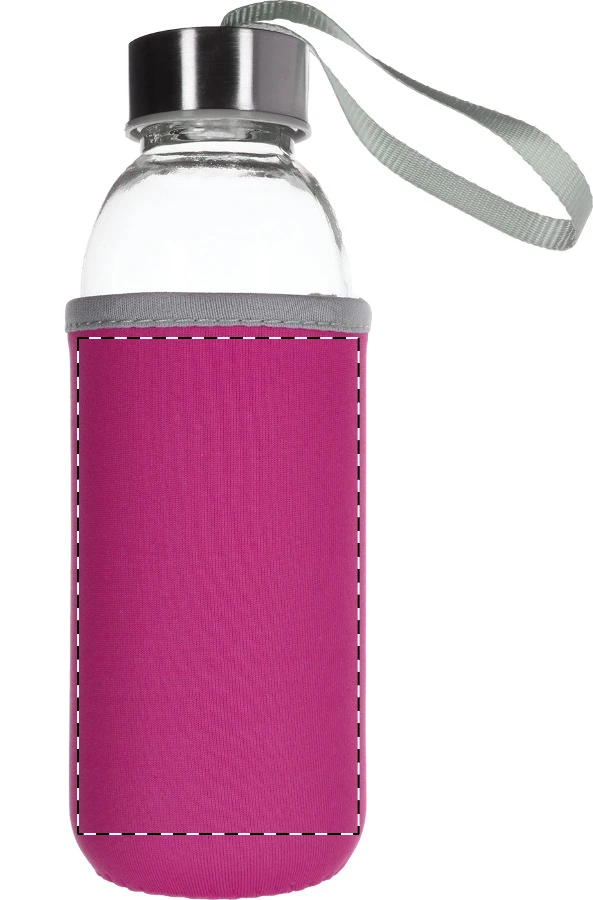 Ganga sklenená flaša – pink – tlačová plocha – Predná strana puzdra