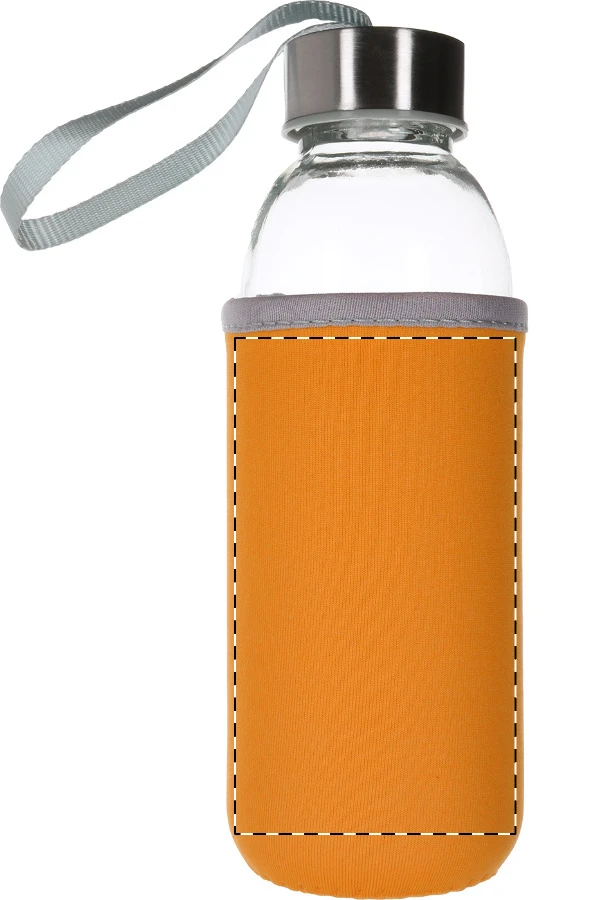 Ganga sklenená flaša – orange – tlačová plocha – Zadná strana puzdra