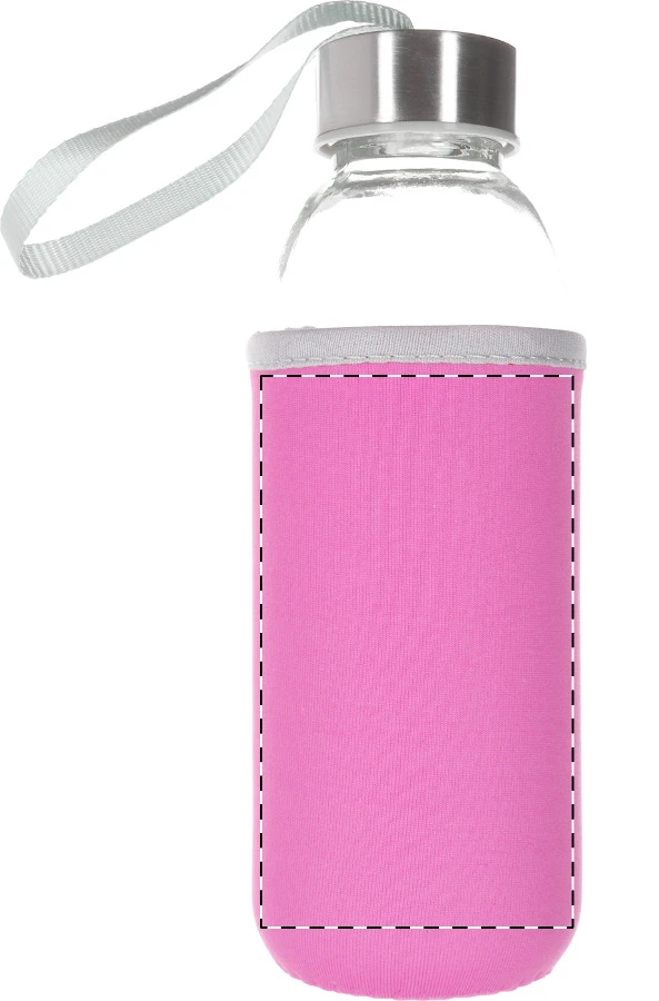 Ganga sklenená flaša – rose – tlačová plocha – Zadná strana puzdra