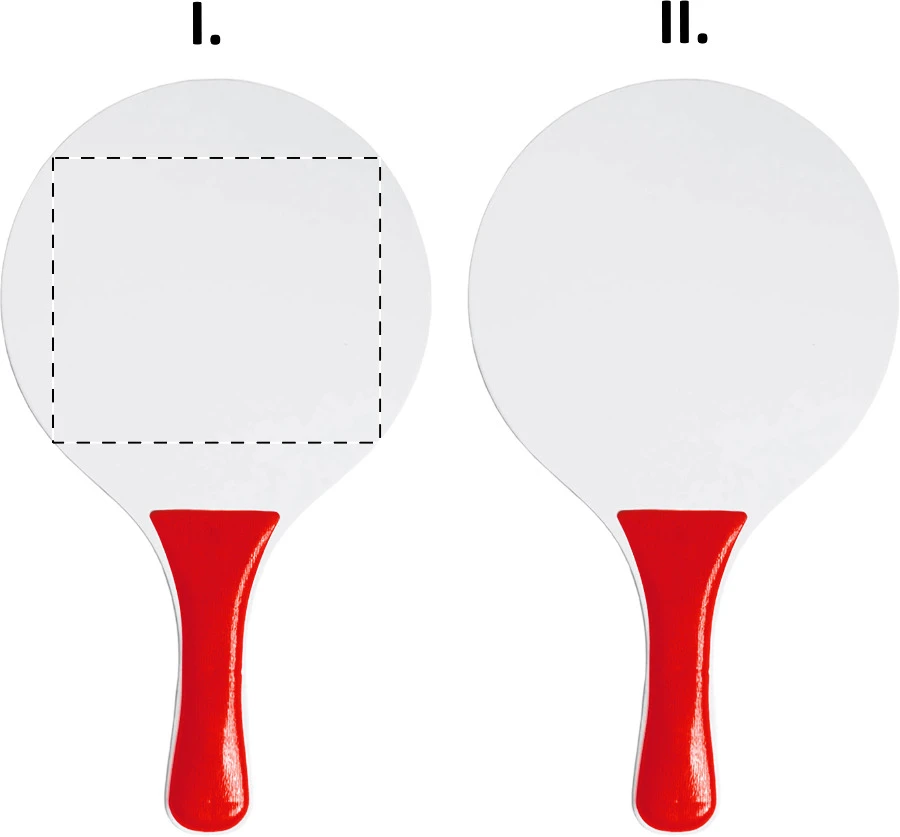 Negril plážový tenis – red – tlačová plocha – Raketa 1 - predná strana