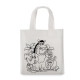 Mini nákupná taška so šiestimi fixkami - white