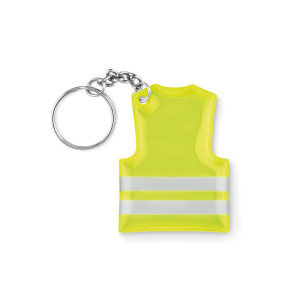 Reflexná PVC vesta s kľúčenkou - neon yellow