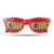 Slnečné okuliare s vlajkami - farba red