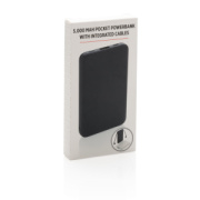 Vrecková powerbanka 5 000 mAh s integrovaným káblom - XD Collection