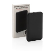 Vrecková powerbanka 5 000 mAh s integrovaným káblom - XD Collection