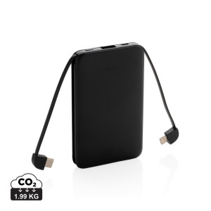 Vrecková powerbanka 5 000 mAh s integrovaným káblom