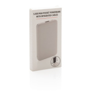 Vrecková powerbanka 5 000 mAh s integrovaným káblom - XD Collection