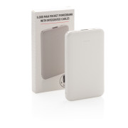 Vrecková powerbanka 5 000 mAh s integrovaným káblom - XD Collection