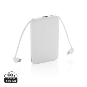 Vrecková powerbanka 5 000 mAh s integrovaným káblom