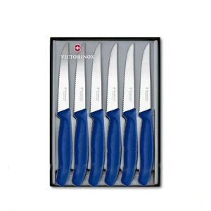 Victorinox Súprava nožov na steak 6-dielna modrá - darčekové balenie