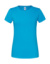 Dámske tričko z prstencovej bavlny Premium - FOM, farba - azure blue, veľkosť - XS