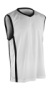 Basketbalový pánsky rýchloschnúci top - Spiro, farba - white/black, veľkosť - XS