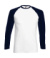 Tričko Baseball s dlhými rukávmi - FOM, farba - white/deep navy, veľkosť - XL