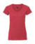Dámske tričko HD s V-výstrihom - Russel, farba - red marl, veľkosť - XS