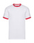 Tričko Ringer - FOM, farba - white/red, veľkosť - 3XL