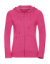 Dámska mikina HD s kapucňu a zipsom - Russel, farba - pink marl, veľkosť - 2XL