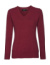 Dámsky sveter s výstrihom do V - Russel, farba - cranberry marl, veľkosť - 2XS