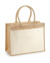 Nákupná jutová taška s bavlneným vreckom - Westford Mill, farba - natural, veľkosť - One Size