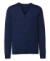 Pánsky sveter s V-výstrihom - Russel, farba - denim marl, veľkosť - 2XS