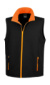 Potlačiteľná Softshellová vesta - Result, farba - black/orange, veľkosť - S