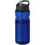 Športová fľaška s viečkom a slamkou 650ml, farba - modrá