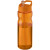 Športová fľaška s viečkom a slamkou 650ml, farba - 0ranžová