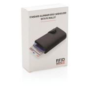 Hliníkové RFID puzdro na karty s PU peňaženkou - XD Collection