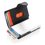Hliníkové RFID puzdro na karty s PU peňaženkou - XD Collection