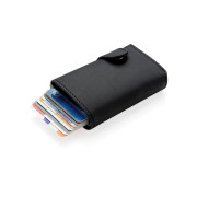 Hliníkové RFID puzdro na karty s PU peňaženkou - XD Collection
