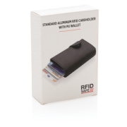 Hliníkové RFID puzdro na karty s PU peňaženkou - XD Collection